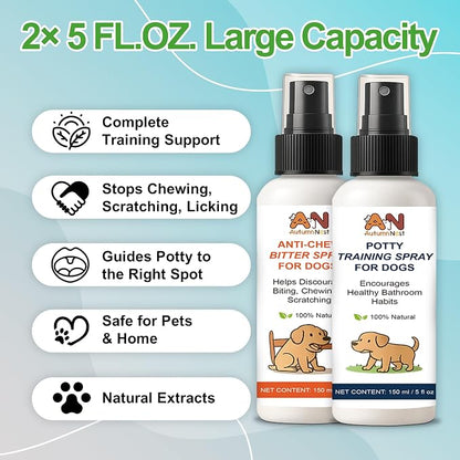 Dog Behavior Training Kit – 2-Pack No Chew Spray + Potty Training Spray – - Image 7