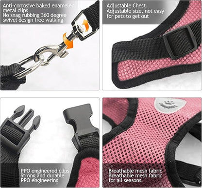 shudyear Summer cat Chest Harness and Leash, Anti-Escape Adjustable Soft mesh - Image 4