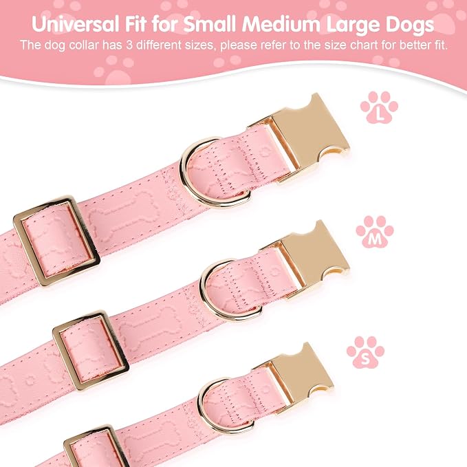 TDTOK Stylish Leather Dog Collar, Comfortable Soft PU Leather Dog Collars - Image 2