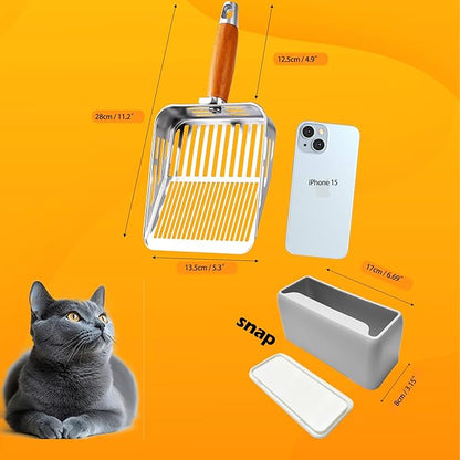 Rustproof & Unbreakable 304 Stainless Steel Metal Cat Litter Scoop - Image 6
