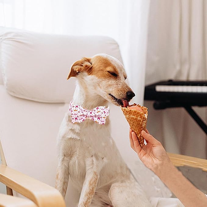 Lionheart glory Dog Collar Shark Print Dogs Bow Collar Adjustable Soft Pink Dog - Image 4