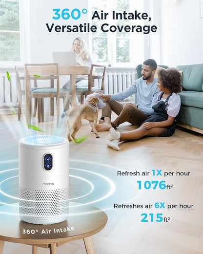 MOOKA Air Purifiers for Home Large Room up to 1076ft², H13 True HEPA Air Filter - Image 3