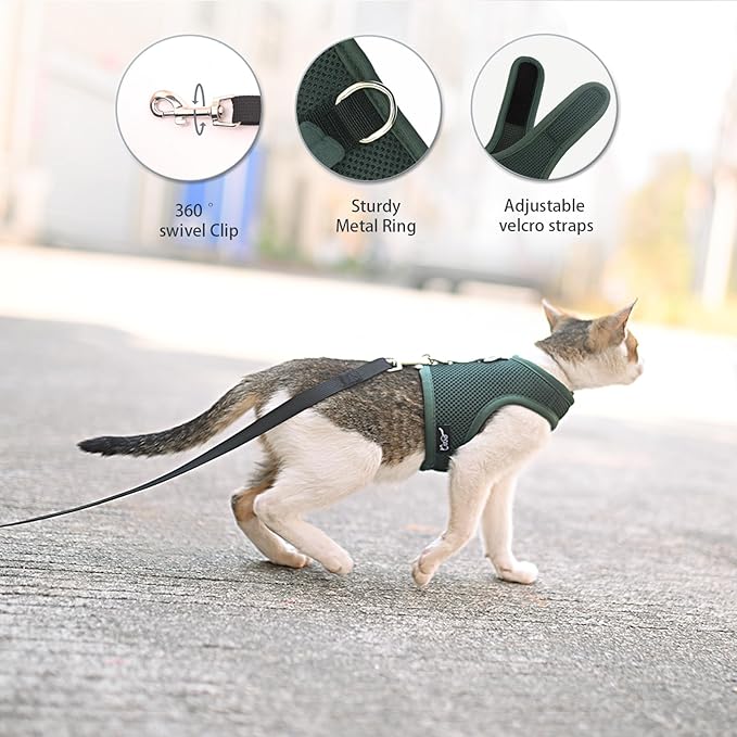 Kitty Harness and Leash for Walking Escape Proof Breathable Mesh Fabric - Image 3