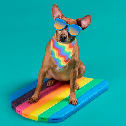 PTDECOR Rainbow Dog Bandanas Pride Day Dog Scarf Reversible Triangle LGBT+ - Image 2