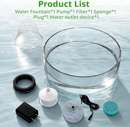 Glass Cat and Dog Water Fountain 90oz/2.7L, Automatic Pet Water Dispenser - Image 4