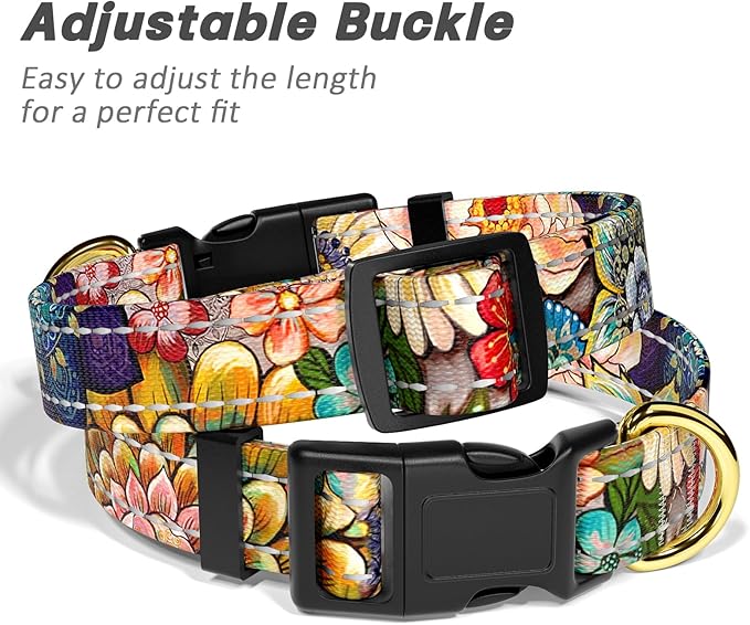 Reflective Dog Collar for Small Dogs, Cute Boho Adjustable Heavy-Duty Nylon - Image 6