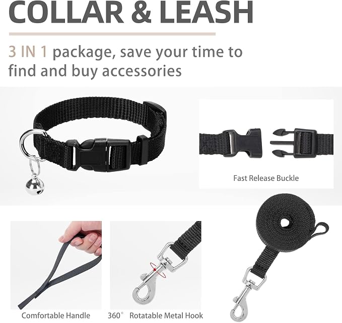 PUPTECK Adjustable Dog Harness Collar and Leash Set Step in No Pull Pet Harness - Image 4