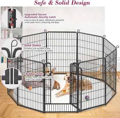 Dog Playpen Outdoor, 40 inch 10 Panels Heavy Duty Dog Fence - Image 4