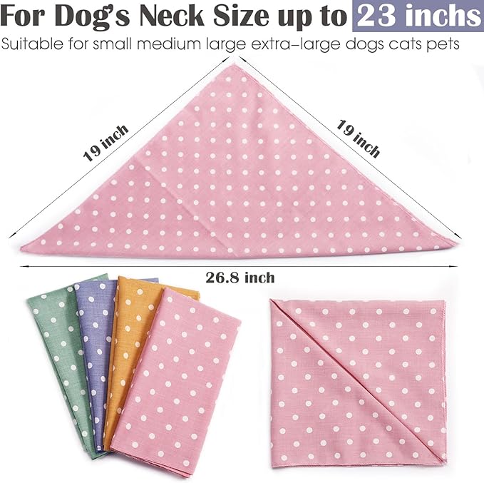 4PCS Spring Dog Bandanas Cat Birthday Cute Soft Cotton Puppy Scarfs Washable - Image 6