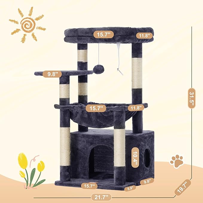 Heybly Cat Tree, Kitten Tower - Image 6