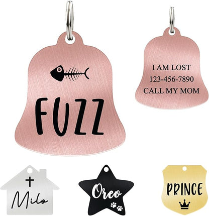 Ultra Joys Cat ID Tag Personalized Pet Tags, Durable Stainless Steel Small Pet by UltraJoys