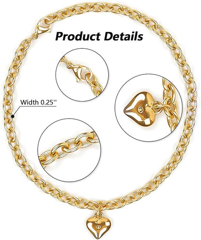 HOWWFALY Dog Collar and Cat Chain Necklace Stainless Steel Adjustable 18K Gold - Image 4