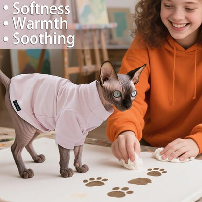 Fleece Sphynx Cat Clothes Soft Hairless Cat Clothes Pullover Cat Sweater - Image 3