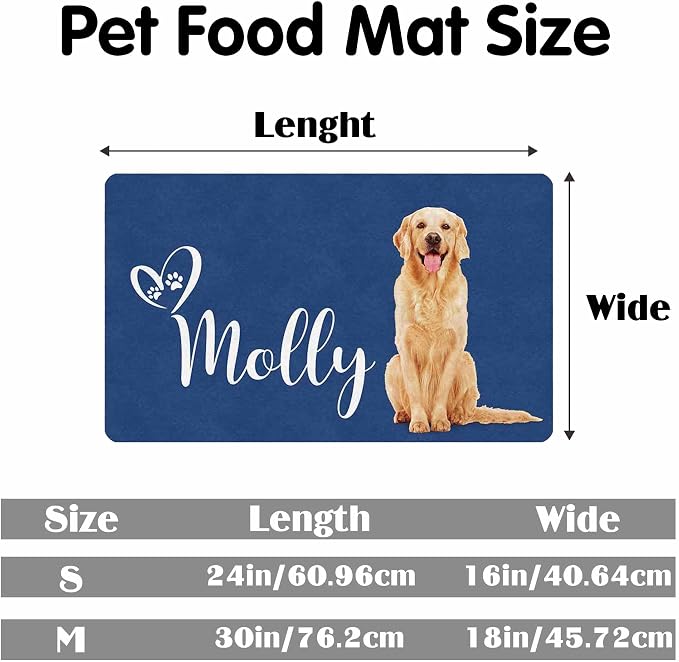 Personalized Dog Cat Mat with Name Photo Custom Placemat Feeding Mats - Image 2