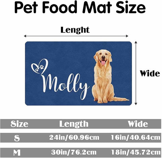 Personalized Dog Cat Mat with Name Photo Custom Placemat Feeding Mats - Image 2