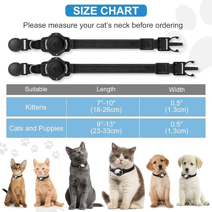 Luminous AirTag Cat Collar Breakaway, OUCWLTAG GPS Cat Collar - Image 6