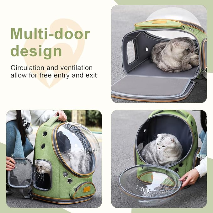 Cat Backpack Carrier, Breathable Cat Bubble Backpack Upgrade Large Space Cat - Image 5