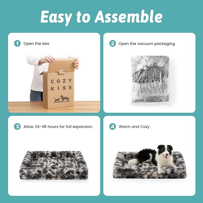 Orthopedic Dog Bed for Medium Small Size Dog, Soft and Warm Faux Fur Sofa for - Image 8