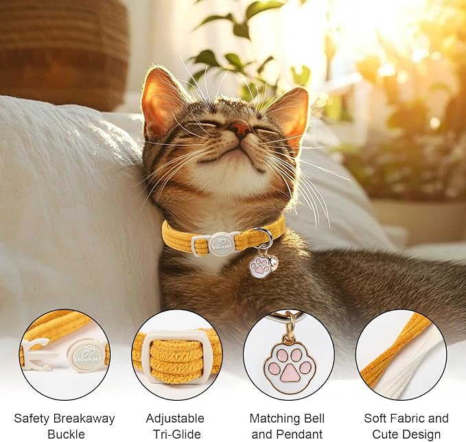 2 Pack Corduroy Cat Collars - Image 3