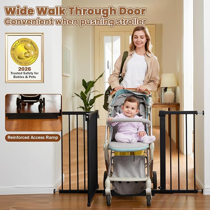 Mumeasy Baby Gate Extra Wide, 29.5-51'' Pressure Mounted Dog Gate - Image 3