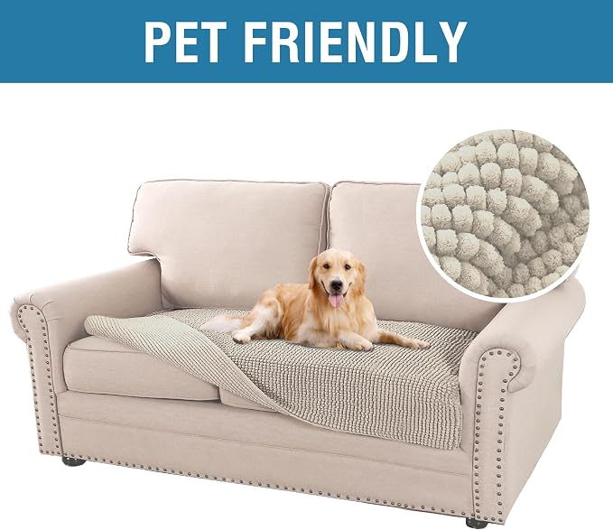 H.VERSAILTEX Plush Chenille Dog Bed Cover Thick Soft Loveseat Cover - Image 2