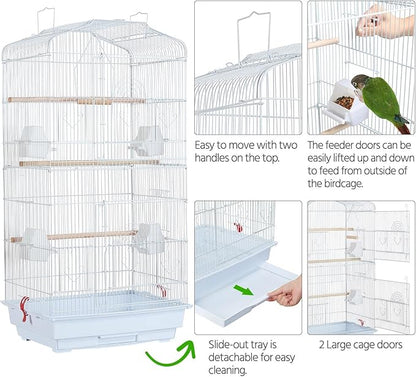 Yaheetech 41'' Open Top Medium Size Quaker Parrot Bird Cage Cockatiel Indian - Image 6