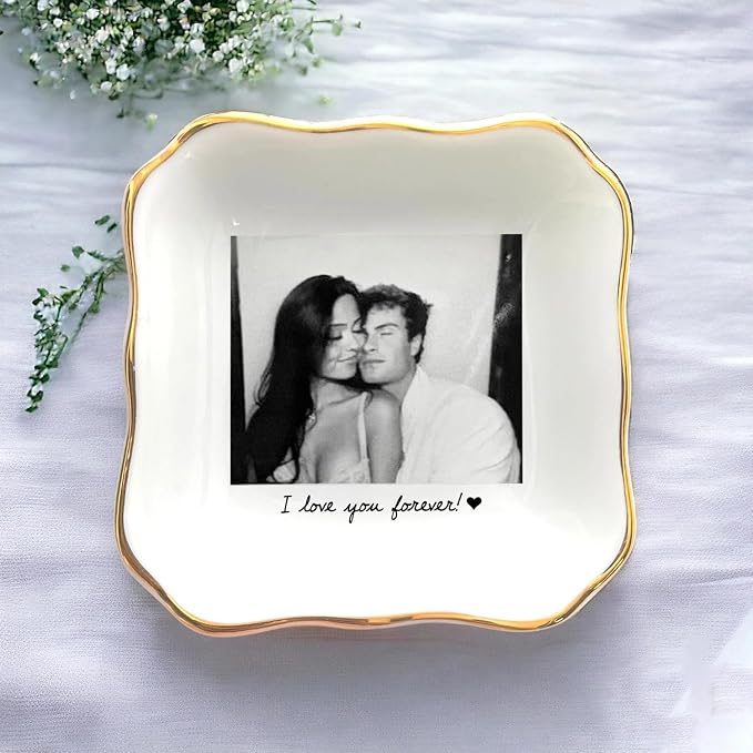 Custom Photo Ring Dish, Personalized Couple Portrait Picture Trinket Tray - Image 3