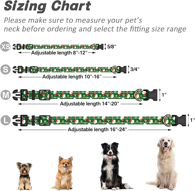 Reflective Dog Collar, Cute Christmas Style Dog Collars - Image 7