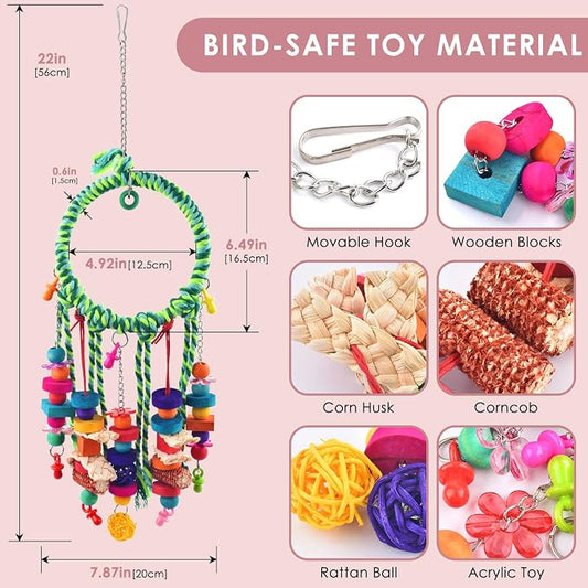 KATUMO Bird Toys, Parakeet Swing Parrot Perch Cockatiel Shredding Toys Conure - Image 2