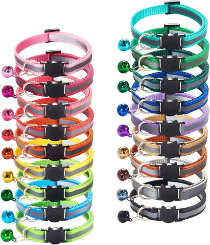 18Pcs Reflective Cat ID Collars by Flymind