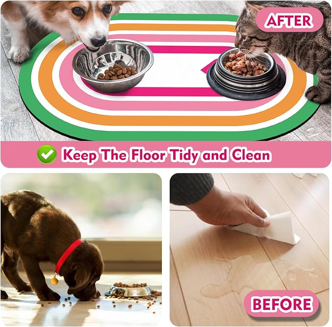 Large Pet Feeding Mat – 28''x17'' Absorbent Dog Mat - Image 5