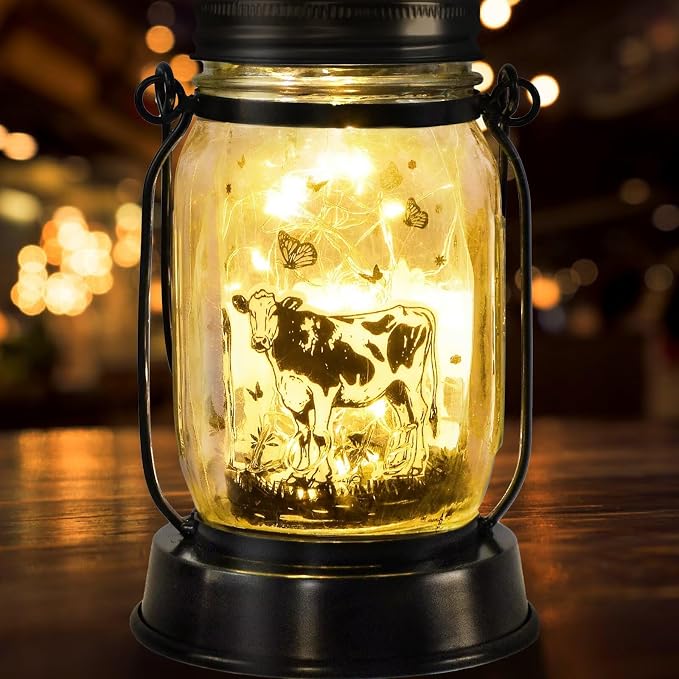 kyoryuger Cow Gifts for Women/Men Cow Lovers Solar Lantern Mom Birthday - Image 8