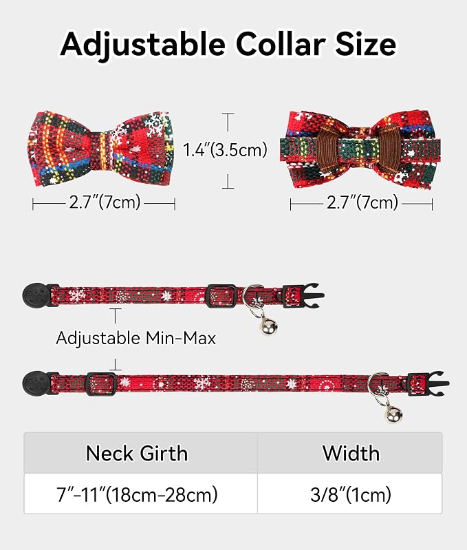 Joytale 2 Pack Christmas Cat Collar - Image 7