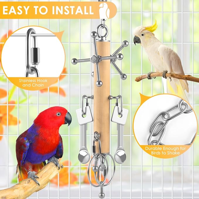 KATUMO Bird Toys, Parrot Pull Spoons, Spinning Toys - Image 5