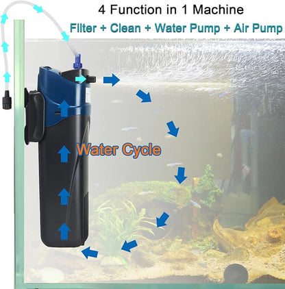 COOSPIDER Fish Tank Filter Sun JUP-02 Aquarium Green Clean Submersible Machine - Image 3
