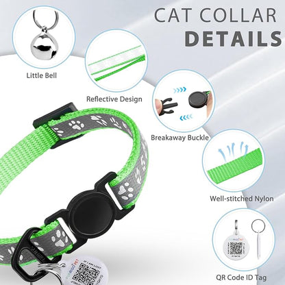 Cat Collar Breakaway with QR Code Name Tag, Reflective Kitten Collars with Bell - Image 7