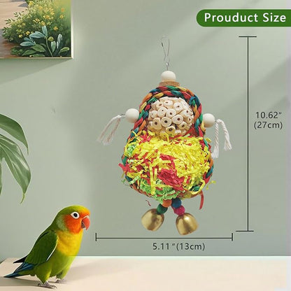 Parakeet Toys, Natural Sola Balls and Shredding Hanging Chewing Toy, Bird Toys - Image 6