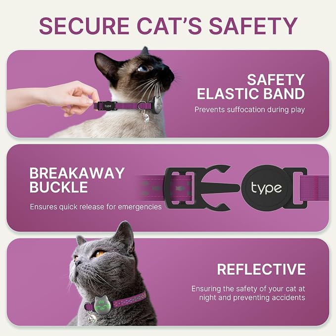 Waterproof Airtag Cat Collar, Breakaway Cat Airtag Collar - Image 4
