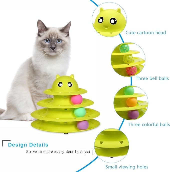UPSKY Cat Toy Roller 3-Level Turntable Cat Toy Balls - Image 4