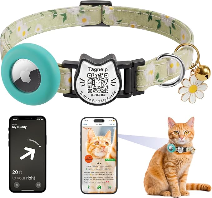 Cute Floral Breakaway Cat Collar by Taghelp