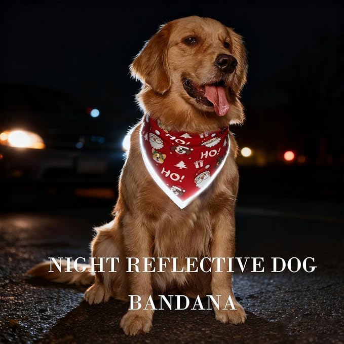 Christmas Dog Bandanas, Reflective Dog Bandana - Image 5