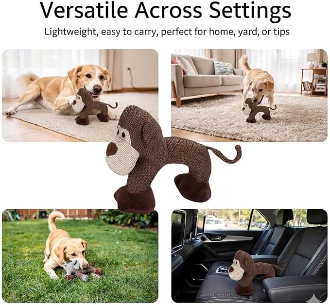 Linen Safari Companions, Squeaky Dog Chew Animals, - Image 6