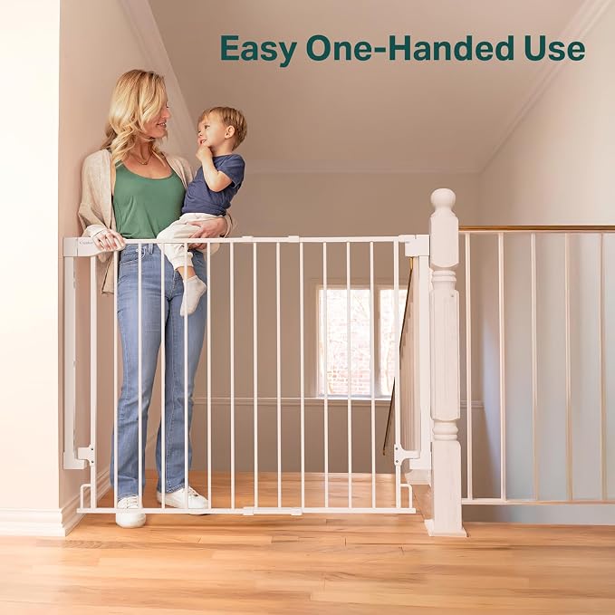 Cumbor 34" Extra Tall No Bottom Bar Baby Gate - Image 9