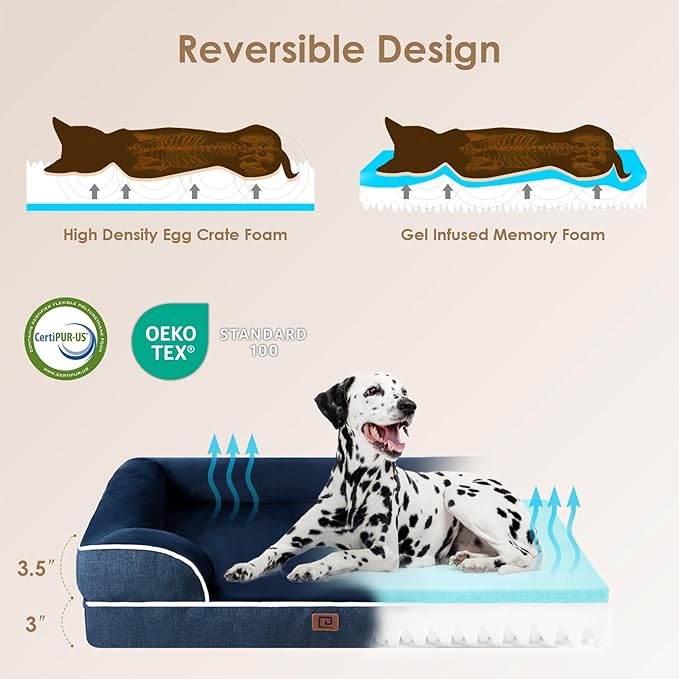 EHEYCIGA Orthopedic Dog Beds for Large Dogs, Waterproof Memory Foam Large Dog - Image 2