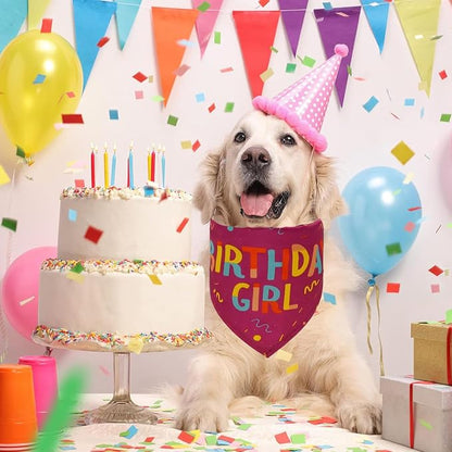 Dog Birthday Party Supplies Dog Birthday Girl Bandanas Party Pet Supplies - Image 2