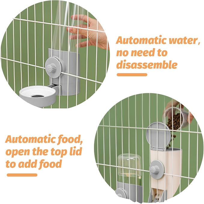 Yummy Sam Hanging Cage Automatic Small Pet Food Bowl Water Bottle Dispenser - Image 5