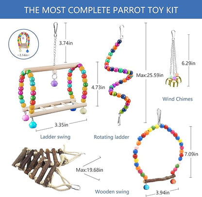 22 Packs Bird Parakeet Cockatiel Toys, Parrot Swing Chewing Hanging Toy - Image 4