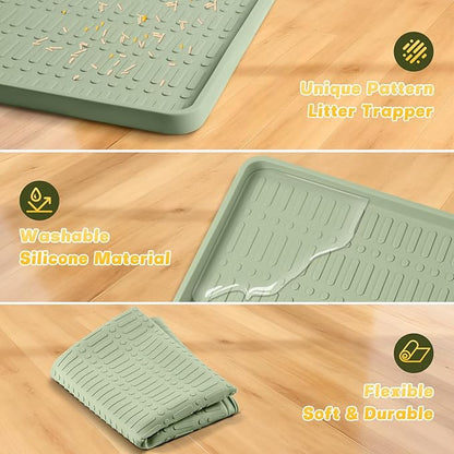 47" x 35" Silicone Cat Food Mat, Waterproof Pet Feeding Mat - Image 3