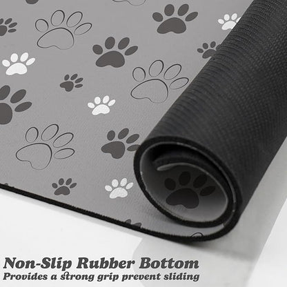 Dog Food Mat, Absorbent Water Bowl Mats Cat Pet Feeding Placemats Light Gray 17 - Image 3