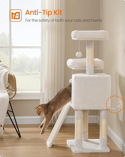 Feandrea Cat Tree, 45.3-Inch Cat Tower, Plush Condo - Image 6